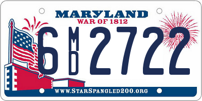 MD license plate 6MD2722