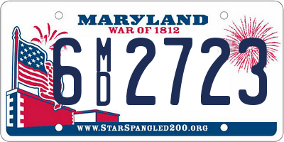 MD license plate 6MD2723