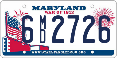 MD license plate 6MD2726