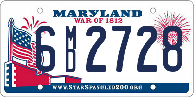 MD license plate 6MD2728