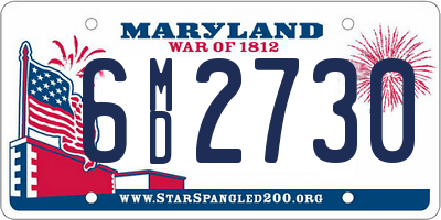 MD license plate 6MD2730