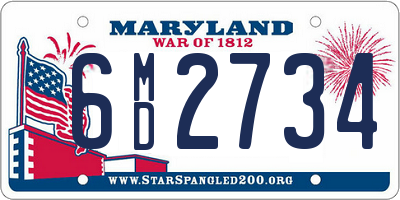 MD license plate 6MD2734