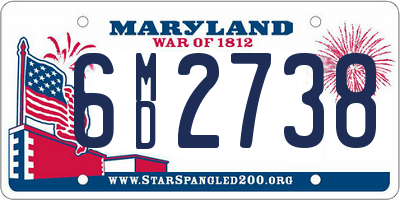 MD license plate 6MD2738