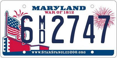 MD license plate 6MD2747