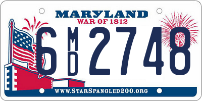 MD license plate 6MD2748