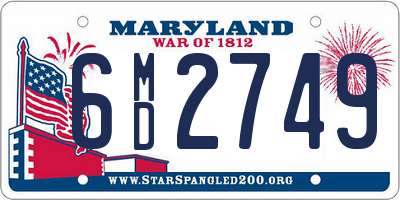MD license plate 6MD2749