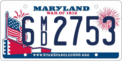 MD license plate 6MD2753