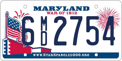 MD license plate 6MD2754