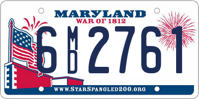 MD license plate 6MD2761