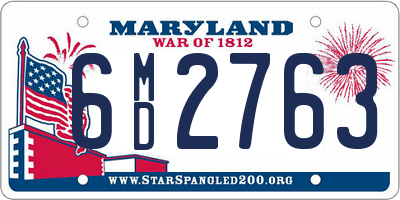 MD license plate 6MD2763