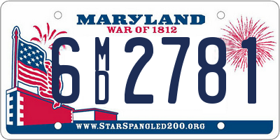 MD license plate 6MD2781