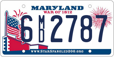 MD license plate 6MD2787