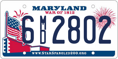 MD license plate 6MD2802