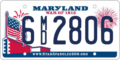 MD license plate 6MD2806