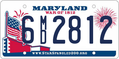 MD license plate 6MD2812