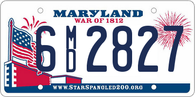 MD license plate 6MD2827