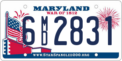 MD license plate 6MD2831