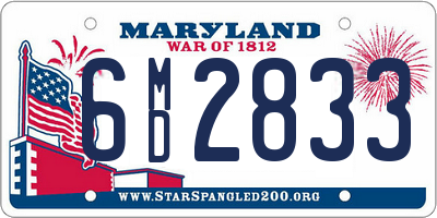 MD license plate 6MD2833