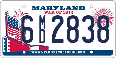 MD license plate 6MD2838