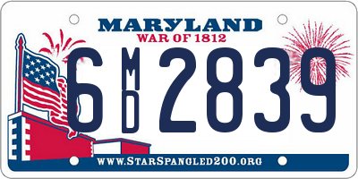 MD license plate 6MD2839