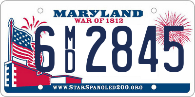 MD license plate 6MD2845
