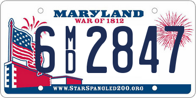 MD license plate 6MD2847