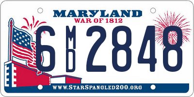 MD license plate 6MD2848