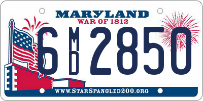 MD license plate 6MD2850
