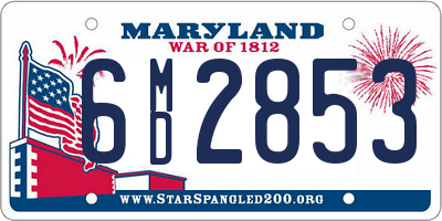 MD license plate 6MD2853