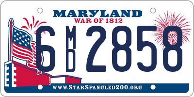 MD license plate 6MD2858