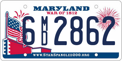 MD license plate 6MD2862