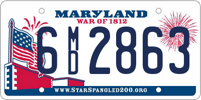 MD license plate 6MD2863