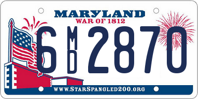 MD license plate 6MD2870