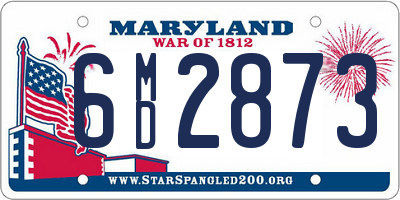 MD license plate 6MD2873