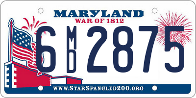 MD license plate 6MD2875
