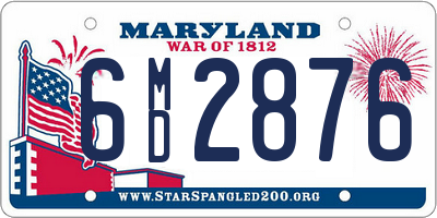 MD license plate 6MD2876