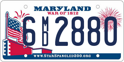 MD license plate 6MD2880