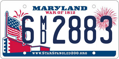 MD license plate 6MD2883