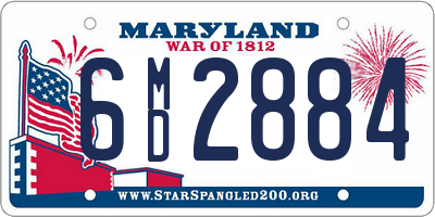 MD license plate 6MD2884