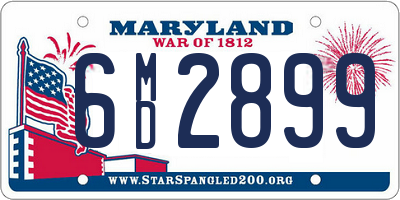 MD license plate 6MD2899