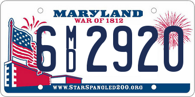 MD license plate 6MD2920