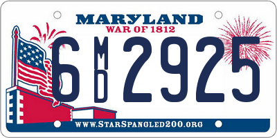 MD license plate 6MD2925