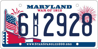 MD license plate 6MD2928