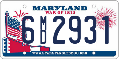 MD license plate 6MD2931