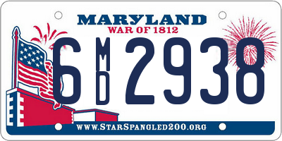 MD license plate 6MD2938