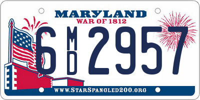 MD license plate 6MD2957