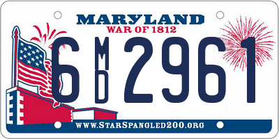 MD license plate 6MD2961