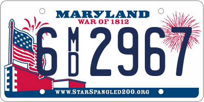 MD license plate 6MD2967