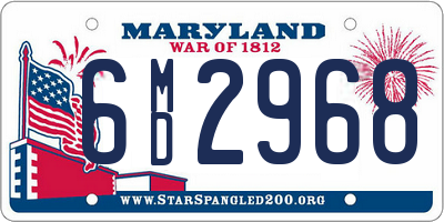 MD license plate 6MD2968