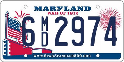 MD license plate 6MD2974